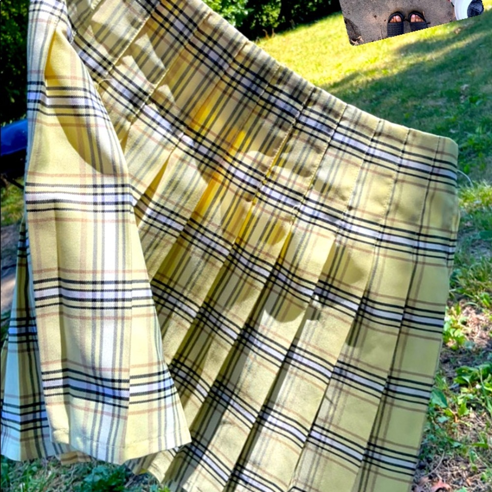 Yellow school girl skirt